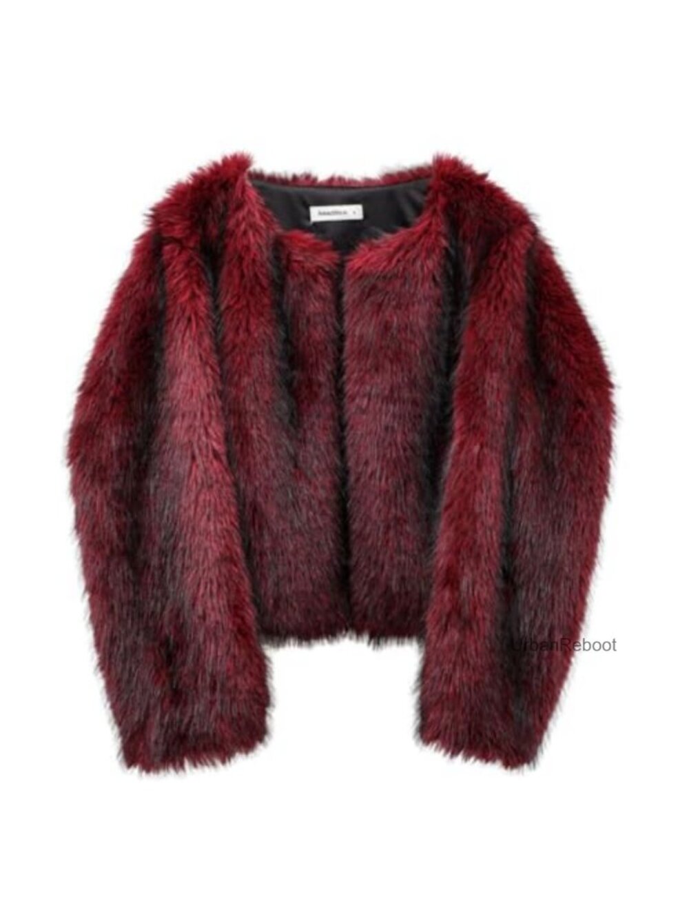 Faux Fur Long Sleeve Cropped Coat with Side Pockets Open-Front Winter Jacket
